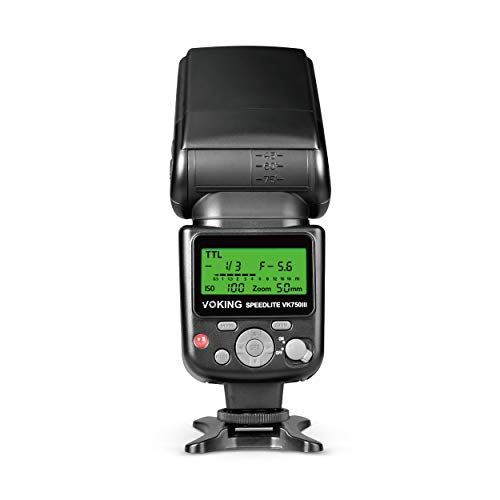 VOKING VK750III Remote TTL Camera Flash Speedlite with LCD Display Compatible with Nikon D3500 D3400 D3300 D3200 D5600 D850 D750 D7200 D5300 D5500 D500 D7100 D3100 and Other DSLR Cameras