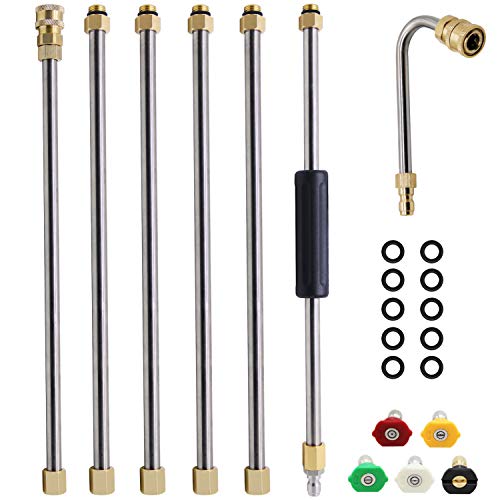 Twinkle Star Pressure Washer Extension Wand Set, 8 ft Replacement Lance with 5 Nozzle Tips, 4000 PSI