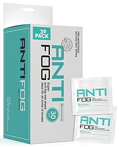 OPTIPAK Anti-Fog Pre-moistened Wipes for Glasses, Binoculars, Face Shields, Ski Masks or Swim Goggles - Prevents Fogging on Glass and Plastic Eyeglasses, Mirrors, Lenses and Windows (30 Count)