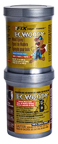 PC Products PC-Woody Wood Repair Epoxy Paste, Two-Part 12 oz in Two Cans, Tan