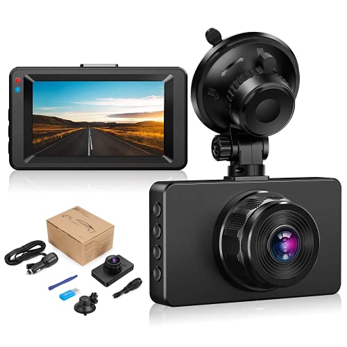 Dashcam【2023 New Version】Dash Camera for cars 1080P Full HD DVR Car Camera 3'IPS Screen Dash Cam 170°Wide Angle Dashboard Camera Night Vision G-Sensor Loop Recording Motion Detection Parking Monitor