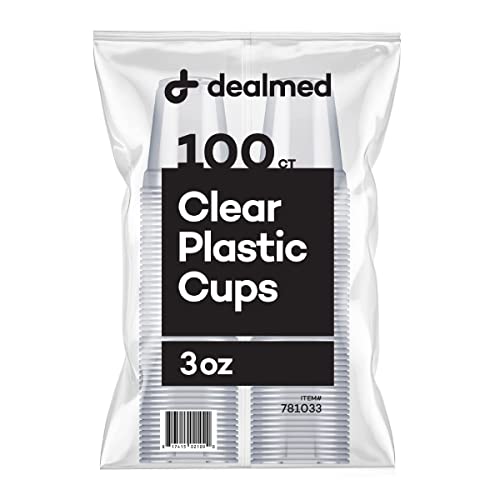 Dealmed 3 oz. Disposable Plastic Cups – 100% Recyclable Cups for Doctor's Offices, School Nurse's, Hospitals, at Home and More (Pack of 100)