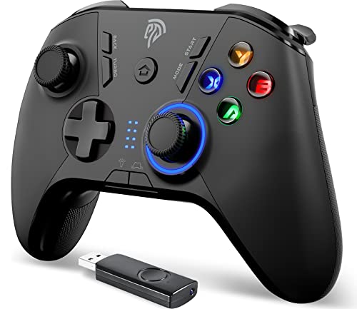 EasySMX Wireless Gaming Controller for Windows PC/Steam/Steam Deck/PS3/Android TV BOX, Dual Vibration Plug and Play Gamepad Joystick with 4 Customized Buttons, Battery Up to 14 Hours, Work for Nintendo Switch