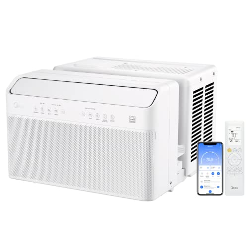 Midea 10,000 BTU U-Shaped Smart Inverter Window Air Conditioner–Cools up to 450 Sq. Ft., Ultra Quiet with Open Window Flexibility, Works with Alexa/Google Assistant, 35% Energy Savings, Remote Control