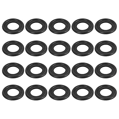 X AUTOHAUX 20pcs M12 Rubber Oil Drain Plug Gaskets Washer Replacement Universal Black for Car