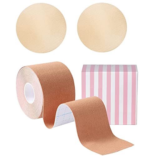Medimama Boob Tape Breast Lift Tape Adhesive Bra Nipple Covers for Women,Big Bust Friendly Push Up Strong Support…
