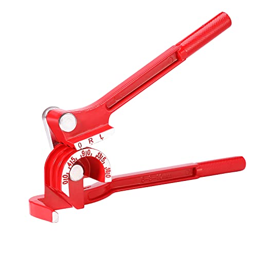 Sufford 180 Degree Tubing Bender 3-in-1 Heavy Duty Tube Bender Brake Line Bending Tool For 6,8,10mm Tubes Stainless Steel Red