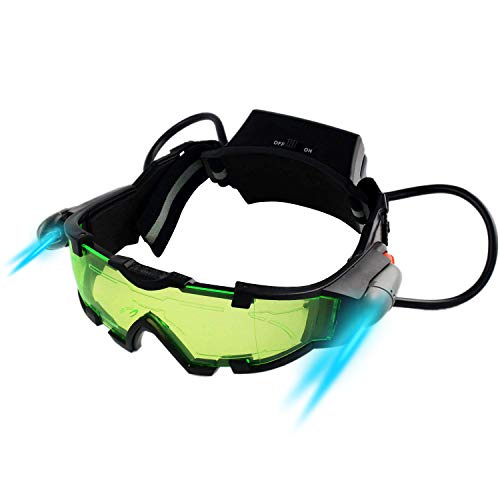 Yolyoo Night Vision Goggles,Spy Googles Spy Gear Adjustable Kids LED Night Goggles Flip-Out Lights Green Lens for Racing Bicycling, Skying to Protect Eyes Children's Day Gift