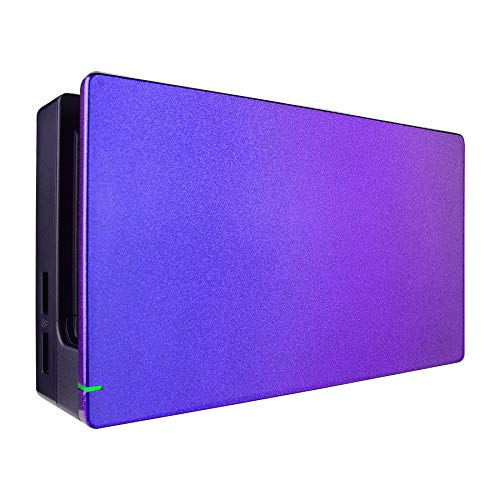 eXtremeRate Custom Chameleon Glossy Faceplate for Nintendo Switch Dock, Purple Blue DIY Replacement Housing Shell for Nintendo Switch Dock - Dock NOT Included