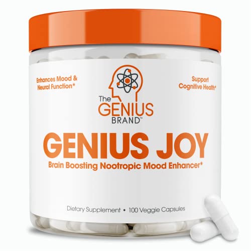 Genius Joy, Nootropic Mood Enhancer Supplement - Support Cognitive Health, Enhance Mood & Neural Function with Brain Boosting L-Theanine, Panax Ginseng & SAM-e