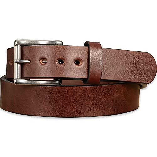 Bullhide Belts Mens Leather Belt, CCW Carry, Heavy-Duty, Genuine Full Grain Non Stitched Leather Belts for Work, Casual, Dress, 1.50' Wide, Made in the USA, Brown, 36 inches