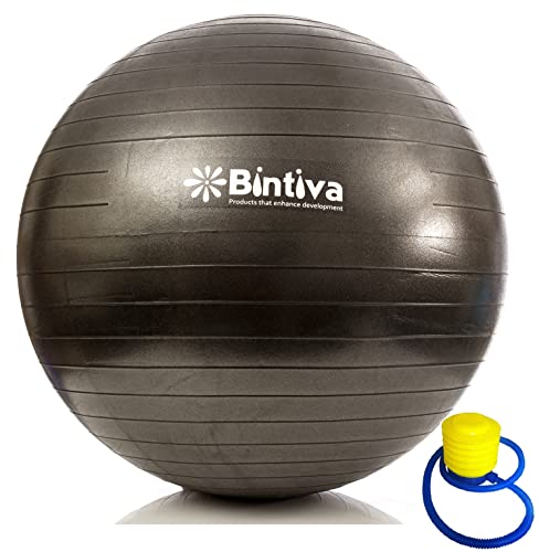 bintiva Swiss Ball/Exercise Ball (Black, 55cm)