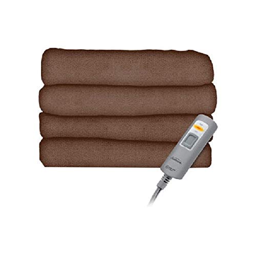 Sunbeam Velvet Plush Electric Heated Throw Blanket, Gift Boxed, 3-Heat Settings, Machine Washable, 50' x 60', (Cocoa)