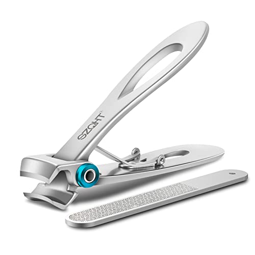 SZQHT Jaw Opening Finger Nail Clippers for Ingrown Toenail for Men, Seniors, Adults.Deluxe Sturdy Stainless Steel Big(Silver) 15mm Wide