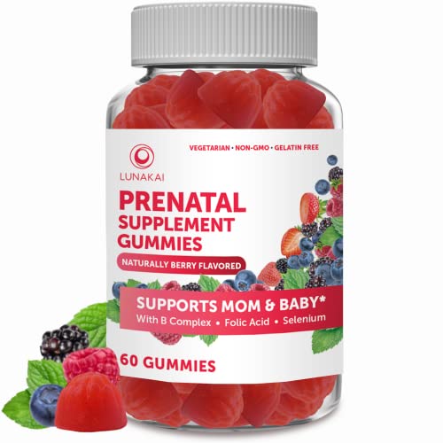 Prenatal Vitamin Gummies for Women with Iron and Folic Acid - Chewable, Non-GMO Prenatal Gummy Vitamins - Gelatin Free Multivitamin Prenatals Without Corn Syrup 30 Day Supply