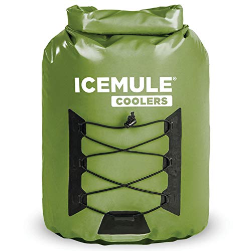 ICEMULE Pro XLarge Collapsible Backpack Cooler – Hands Free, 100% Waterproof, 24+ Hours Cooling, Soft Sided Cooler for Hiking, Camping, Fishing & Picnics, 33 Liter, Fits 24 Cans + Ice, Olive