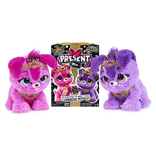 Present Pets, Princess Puppy Interactive Plush Toy with Over 100 Sounds and Actions (Style May Vary), Kids’ Toys for Girls Aged 5 and Above, 6061363