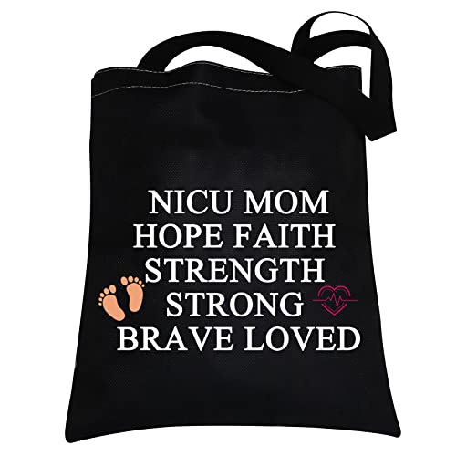 CMNIM NICU Mom Gifts Micro Preemie Mom Canvas Tote Bag NICU Mom Awareness Gifts Nicu Gifts for Mom Tote Reusable Bag