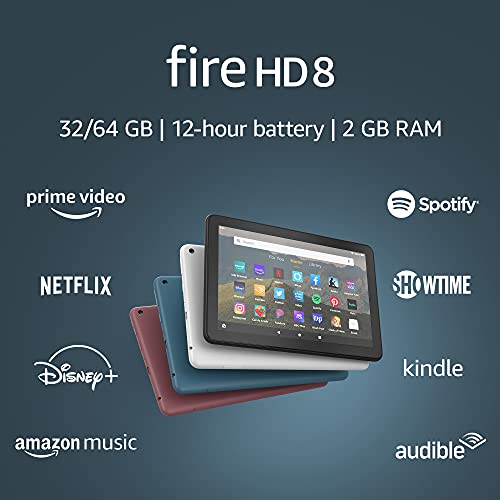 Fire HD 8 tablet, 8' HD display, 32 GB, (2020 release), designed for portable entertainment, Black