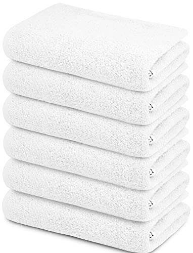 SIMPLY LOFTY 100% Cotton Bath Towels Set | 22'x44' Pack of 6 | Small Towels White Towels Ultra Soft White Bath Towels Bulk for Gym & Spa| Hotel Bath Towels | Ring Spun Cotton Towel