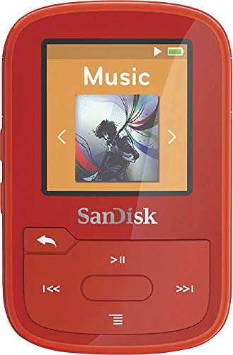 SanDisk Clip Sport SDMX28-016G-A46R Flash MP3 Player (SDMX28-016G-A46R) Red - 16GB - New