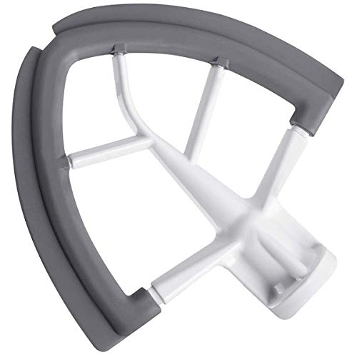 Flex Edge Beater for KitchenAid Tilt-Head Stand Mixer, 4.5-5 Quart Flat Beater Paddle with Flexible Silicone Edges Bowl Scraper, White