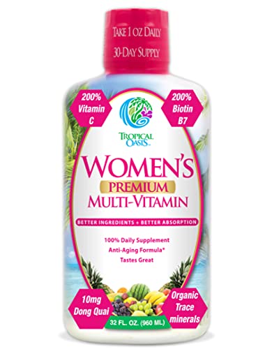 Premium Liquid Multivitamin for Women | Sugar Free Women’s Multivitamin | 100+ Vitamins, Minerals & Herbs Promote Anti-Aging, Heart, Brain & Bone Health |98% Absorption Rate | Non-GMO | 32 Serv