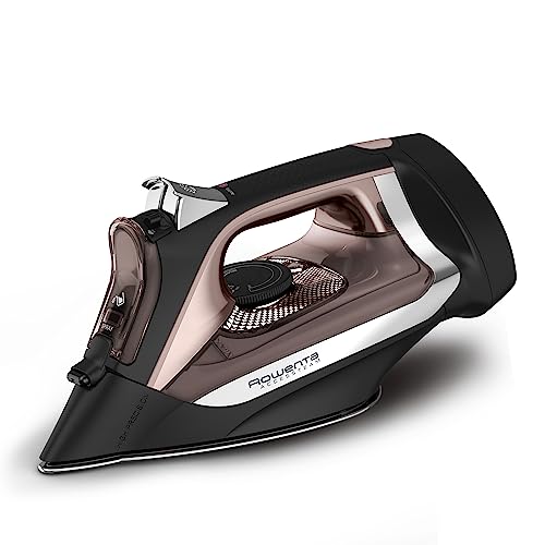 Rowenta Access Stainless Steel Soleplate Steam Iron with Retractable Cord 350 Microsteam Holes, Cotton, Wool, Poly, Silk, Linen, Nylon 1725 Watts Portable, Ironing, Garment Steamer DW2459