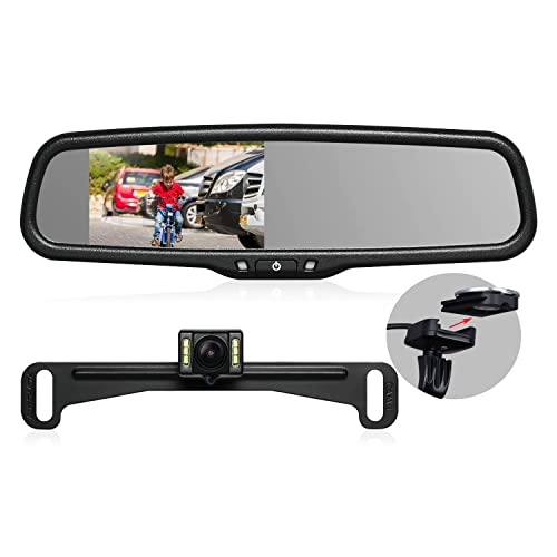 AUTO-VOX T2 Backup Camera for Car/Trucks, OEM Look Rear View Mirror Camera Monitor with IP68 Waterproof Back Up Camera Systems, Super Night Vision Reverse Camera with 170°Wide Angle