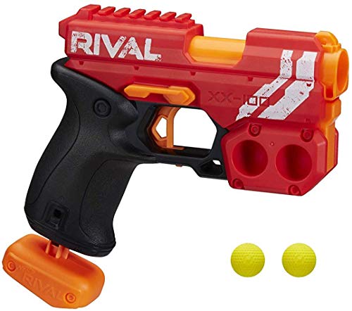 NERF Rival Knockout XX-100 Blaster - Round Storage, 90 FPS Velocity, Breech Load - Includes 2 Official Rival Rounds - Team Red