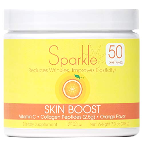Sparkle Skin Boost (Orange) [50-Serves] Verisol Collagen Peptides Protein Powder Vitamin C Supplement Drink