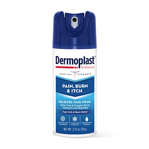 Dermoplast Pain, Burn & Itch Relief Spray for Minor Cuts, Burns and Bug Bites, 2.75 Oz (Packaging May Vary)