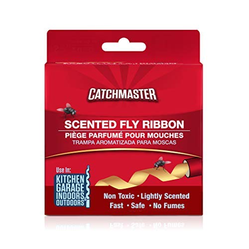 Scented Bug & Fly Ribbon by Catchmaster - 20 Roll Pack, Ready to Use Indoors & Outdoors. Insect Catcher Killer Exterminator Sticky Adhesive Hanging Farm Long-Lasting Easy Simple Non-Toxic