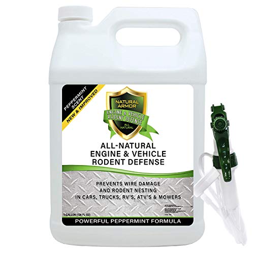 Mice/Mouse, Rat, Squirrel & Rodent Wire, Engine & Vehicle Protection Spray Prevents Chewing & Nesting for Cars, Trucks, RV’s, ATV’s. Great for Winter Protection. Ready to Use (128 Oz Gallon)