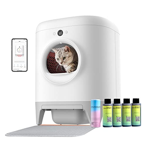 PETKIT PuraX Self-Cleaning Litter Box, Scooping Free and Automatic for Multiple Cats with Mat, xSecure/Odor Removal/APP Control