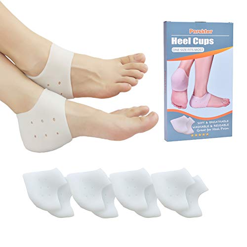 Heel Cups, Plantar Fasciitis Inserts, Heel Pads Cushion (8pcs) Great for Heel Pain, Heal Dry Cracked Heels, Achilles Tendinitis, for Men & Women. (Gel Heel Cups（4 Pairs）)