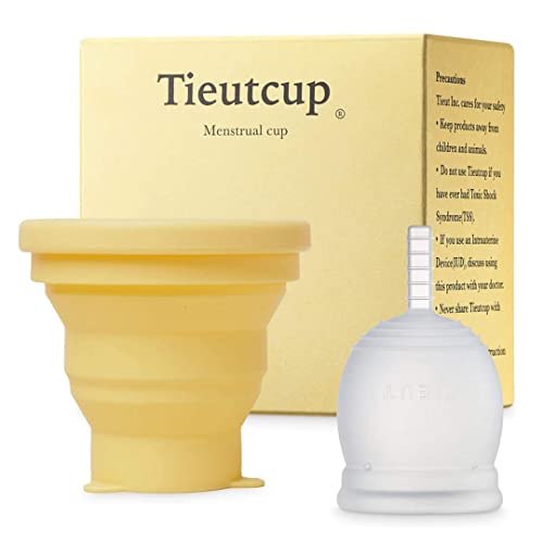 TIEUTCUP Menstrual Cup for Period (1.42fl oz) (Large) | Reusable Menstrual Cups Heavy Flow 12Hour Feminine Cup | Period Cups for Women with Medical Grade Silicone