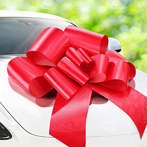 Zoe Deco Giant Gift Bow for Car, Big Birthday Bows , Huge Christmas Bows For Party (Red, 30 inch)