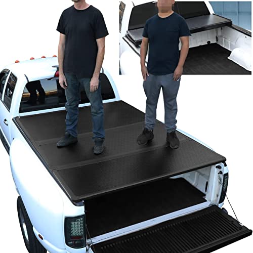 DNA Motoring TTC-HARD-015 Truck Bed Top Hard Solid Tri-Fold Tonneau Cover Compatible with 15-20 F150 5.5Ft Fleetside Bed