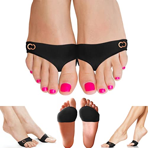 Copper Compression Ball of Foot Metatarsal Pads for Women & Men - Comfortable Copper Infused Foot Pain Relief - Gel Cushions for Calluses, Bunions, Corns, Morton Neuromas - Fit for Heels & Shoes