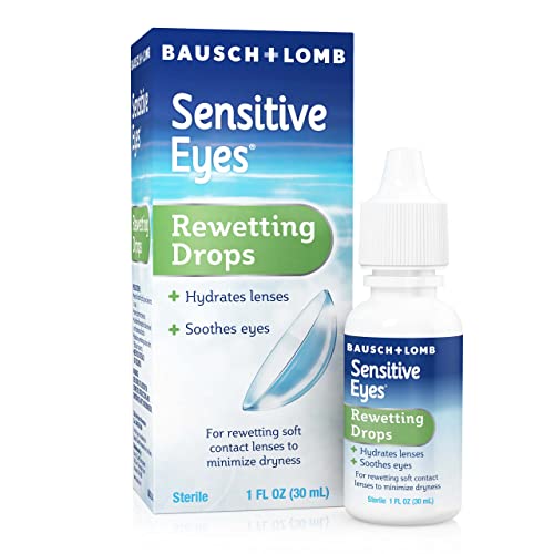 Sensitive Eyes Contact Lens Solution by Bausch + Lomb, for Rewetting Soft Contact Lenses, 1 Fl Oz