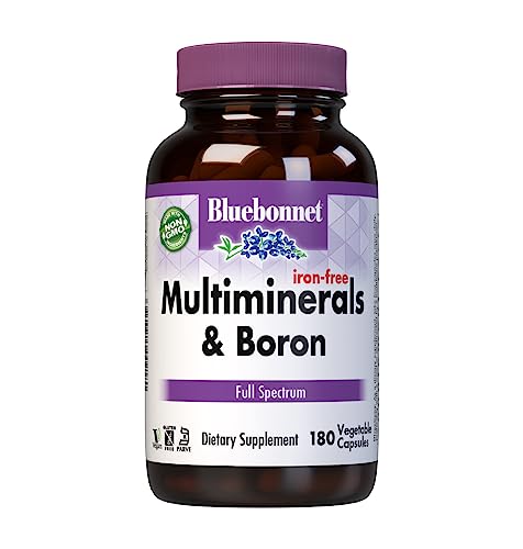 BlueBonnet Multi Minerals Plus Boron No Iron Vegetarian Capsules, 180 Count