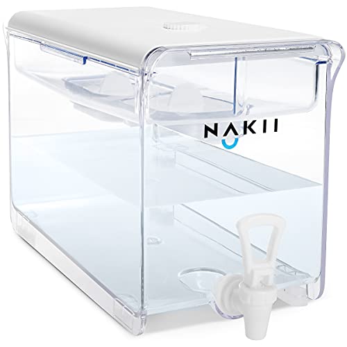 Nakii Water Filter Dispenser with 2 Filters - 18-Cup Water Dispenser with 300 Gallons Capacity Long-Lasting NSF-Certified Filters for Cleaner and Healthier Drinking Water - Faster Filtration, BPA-Free