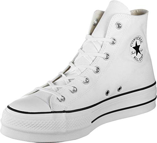 Converse Women's Chuck Taylor All Star Lift High Top Sneakers, White/Black/White, 9 Medium US