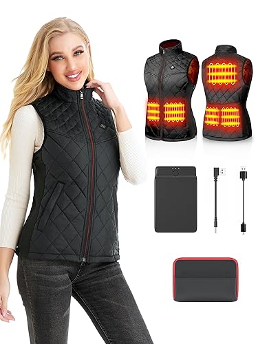 PETREL Heated Vest for Women with Battery Pack Electric Rechargeable Heated Coat