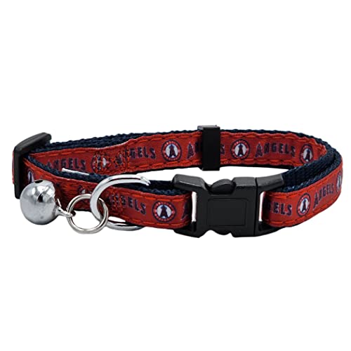 MLB CAT COLLAR. - LOS ANGELES ANGELS CAT COLLAR. - Strong & Adjustable BASEBALL Cat Collars with Metal Jingle Bell