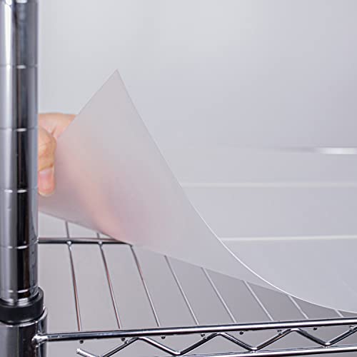 HooTown 5 Sheets Wire Shelf Liners Fit Wire Shelving Size 24 Inch x 14 Inch, Clear Frosted Hard Plastic Protector Mats for Metal Stainless Steel Garage, Cabinets, Kitchen Shelves, Shoe Rack