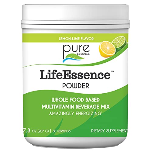 Pure Essence Labs LifeEssence Multivitamin Powder for Men and Women, Natural Herbal Supplement with Vitamin D3, B12, and Biotin, Energizing Whole Food Based Powder Mix, 7.3 oz