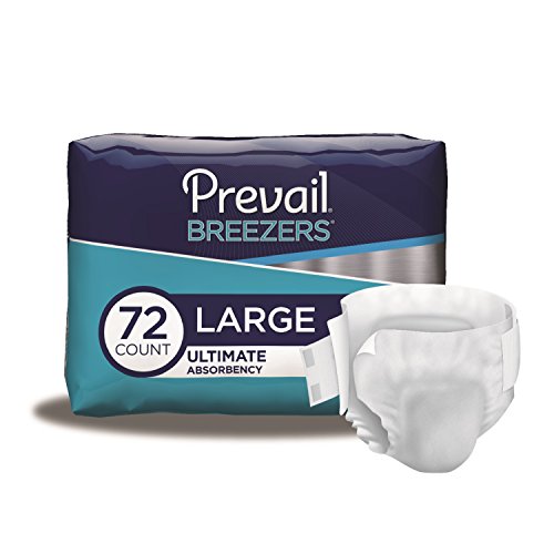 Prevail Breezers Incontinence Briefs, Ultimate Absorbency, Large, 72 Count