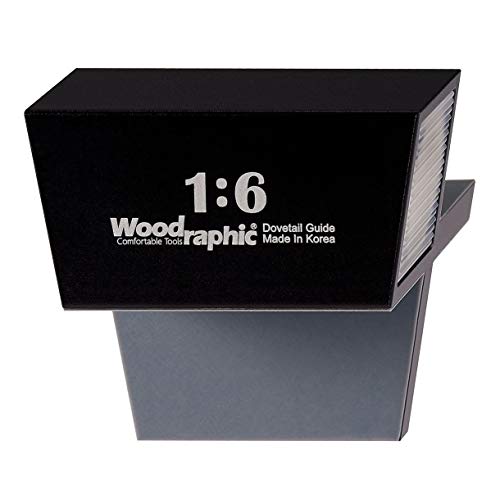 Woodraphic All New Dovetail Jig Marker Hand Magnetic Saw Guide Marking Hand Cut Wood Joints Gauge - Aluminium/Uhmwpe/Neodymium Magnet/Slicone Skin (1:6 for Soft Wood)